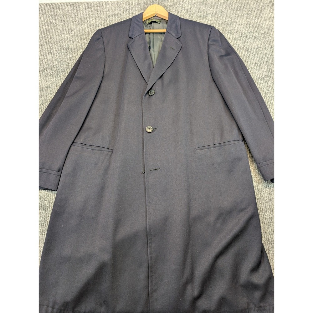 Abercrombie And Fitch Trench coat Dark Blue Men's XL Missing Button - Picture 7 of 16
